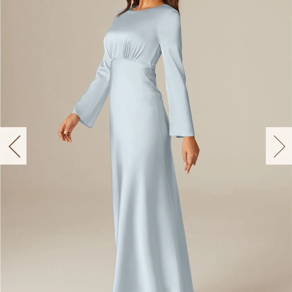 Brand New AW BRIDAL Blue Satin dress - Picture 2 of 7